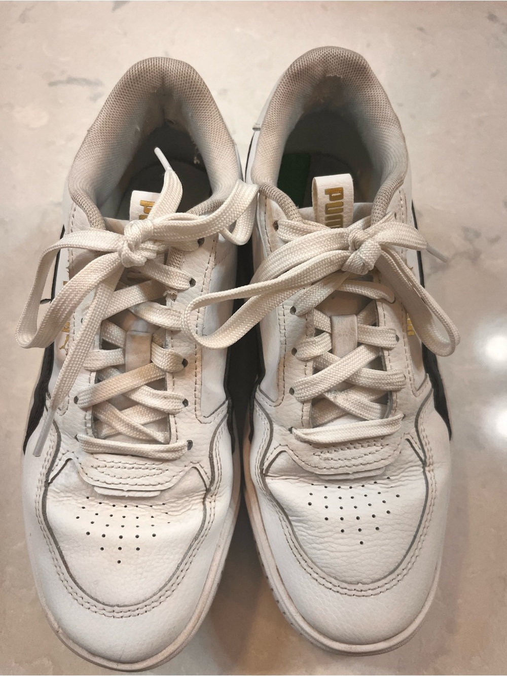 Puma White and Black Platform Sneakers for Women - Lace-Up Casual Trainers - Picture 3 of 5